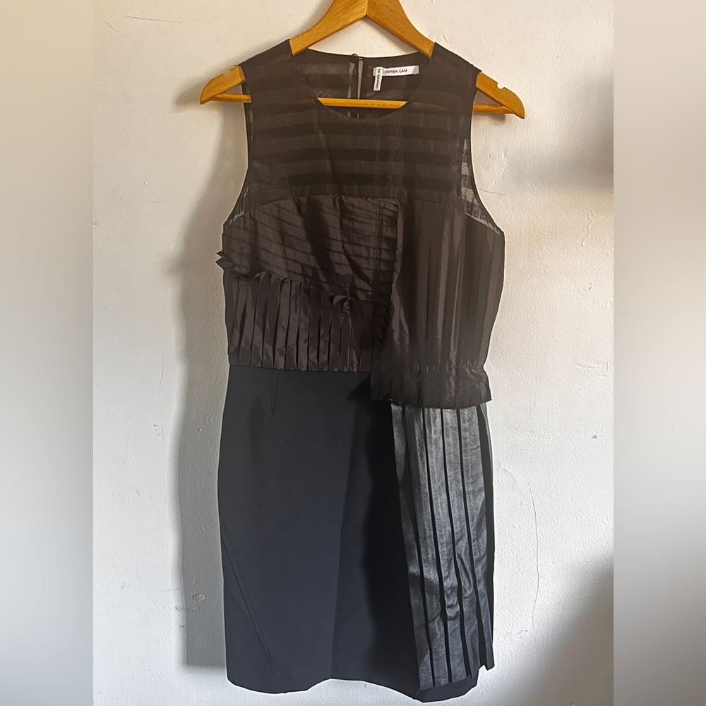 Derek Lam pleated leather LBD maximalist elevated avant garde